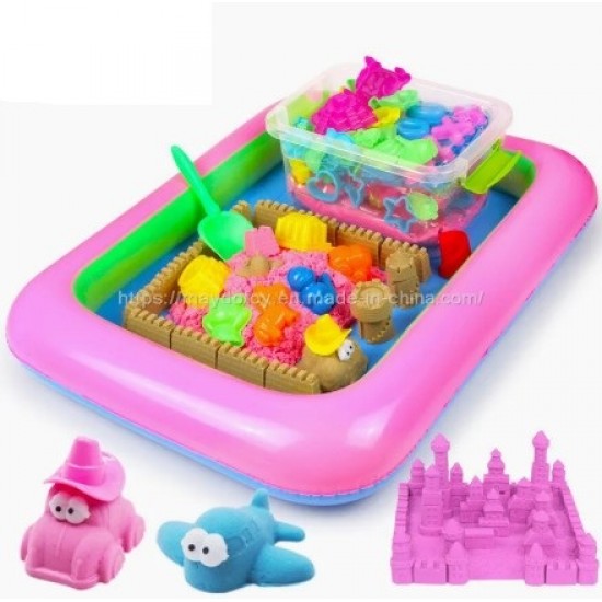 ( 1 kg ) Magic Cotton Sand Play Set with Shaping Tools and Inflatable Mattress
